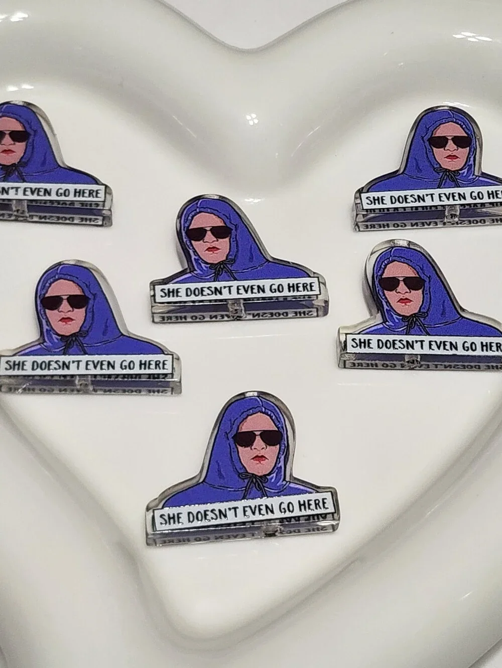 She Doesn't Even Go‎ Here Beads 2 Pcs Focal Beads Meme Beaded Pen Mean Crafts